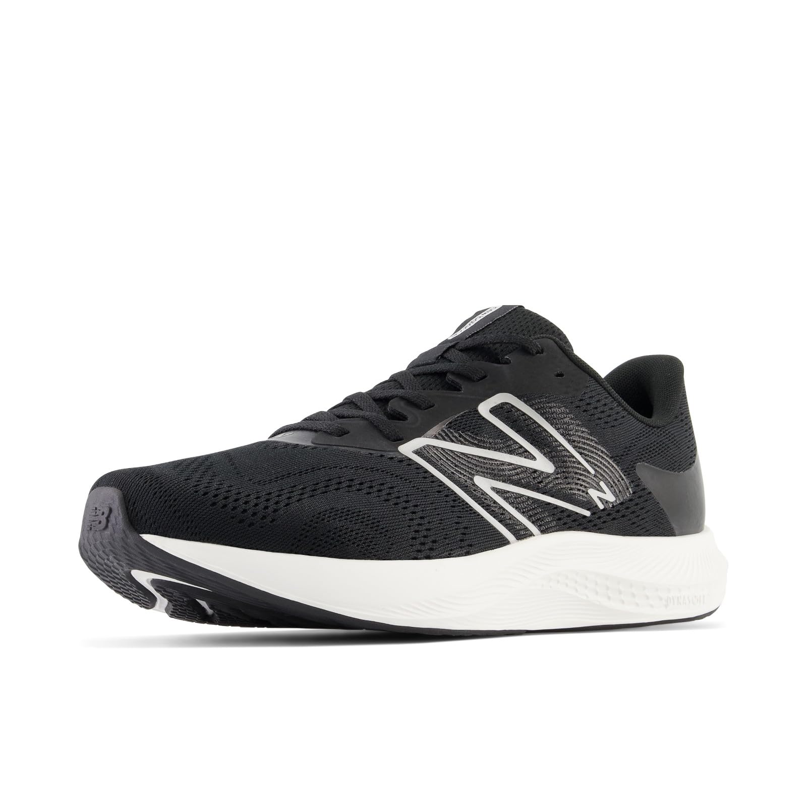 Photo 1 of ****VERY USED***
New Balance Men's DynaSoft Pro Run V2 Running Shoe, Black/White/Light Silver Metallic, 11.5 M