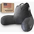 WhooLoo Reading Pillow Sitting Up in Bed Backrest Support Large Adult Back Wedge Watching TV Bedrest Gerd Heartburn Recovery Snoring Made in The USA 100% Memory Foam w/Removable Washable Cover