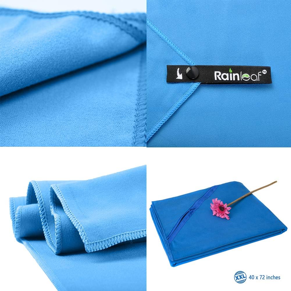 Rainleaf Microfiber Towel Perfect Travel & Sports &Beach Towel. Fast Drying - Super Absorbent - Ultra Compact. Suitable for Camping, Backpacking, Gym, Beach, Swimming, Yoga : Clothing