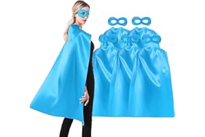ADJOY Superhero Capes and Masks for Adults Teenagers Men & Women Party Dress Up Costumes Team Building - 5 Packs