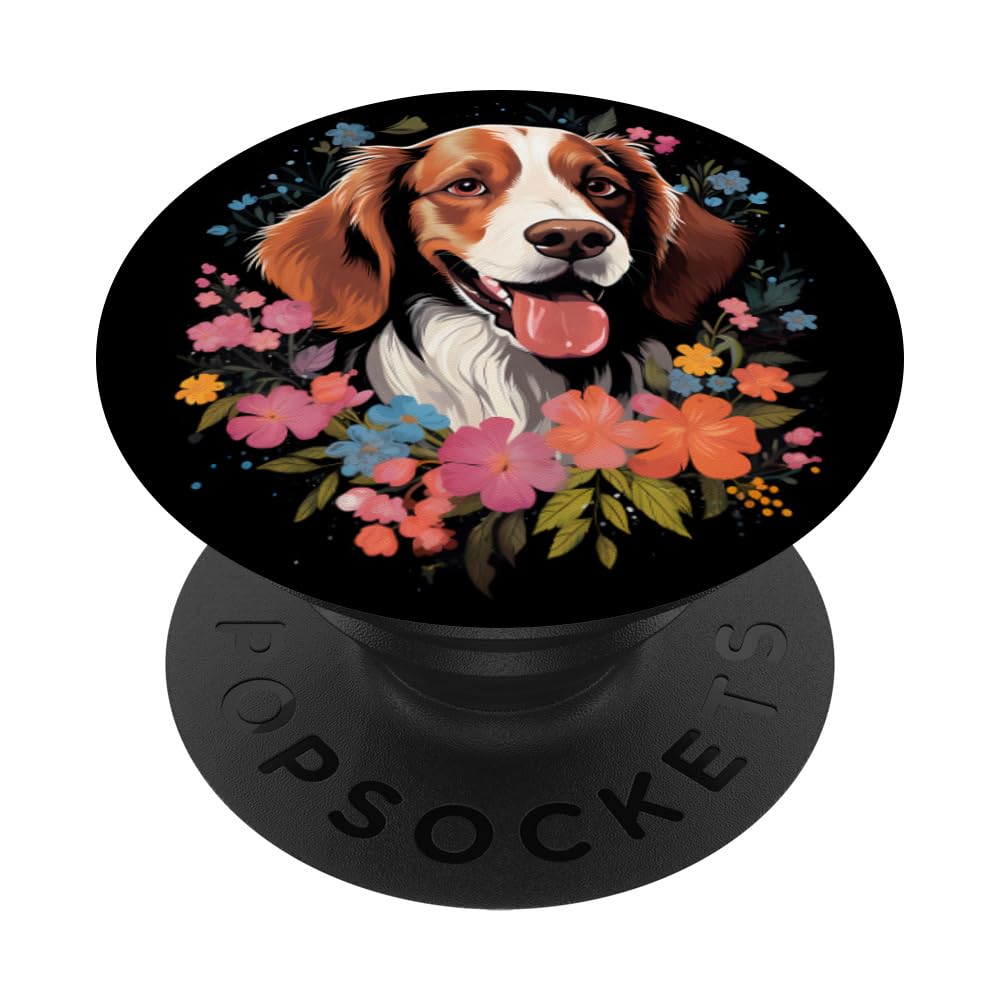 Colorful Brittany Spaniel watercolor Pet Dog Mom Spaniel PopSockets Swappable PopGrip