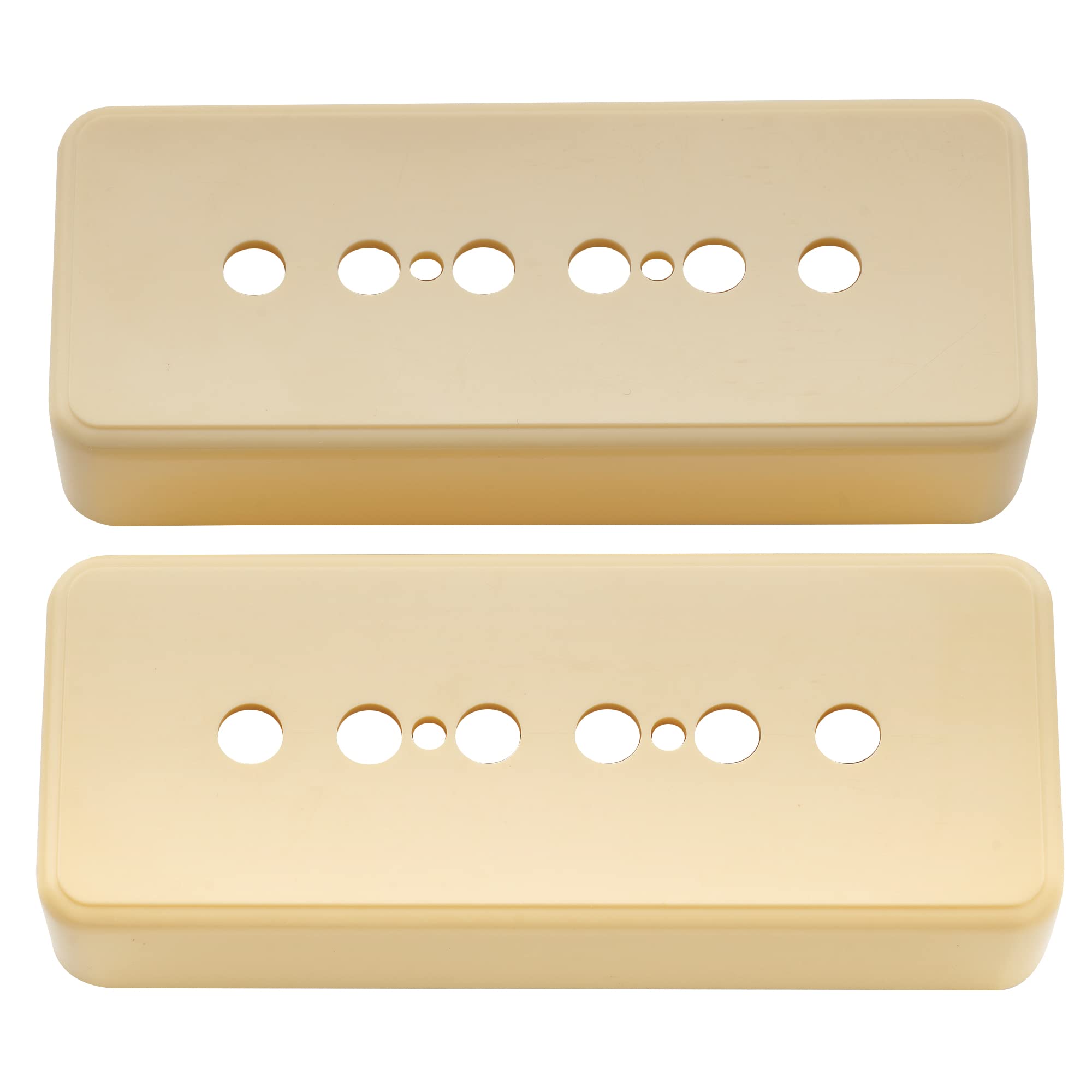 Musiclily Pro Plastic 50mm P90 Soapbar Guitar Pickup Covers for Import LP SG Electric Guitar, Cream(Set of 2)
