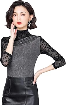 Amazon Co Jp タートルネック 長袖 ｔシャツ レディース M 3xl ビジュー ボトルネック ハイネック 黒 銀 トップス チュニック ボートネック タンクトップ レディース カットソー タートル ロング 長袖 Tシャツ かわいい おしゃれ スポーツ アウトドア