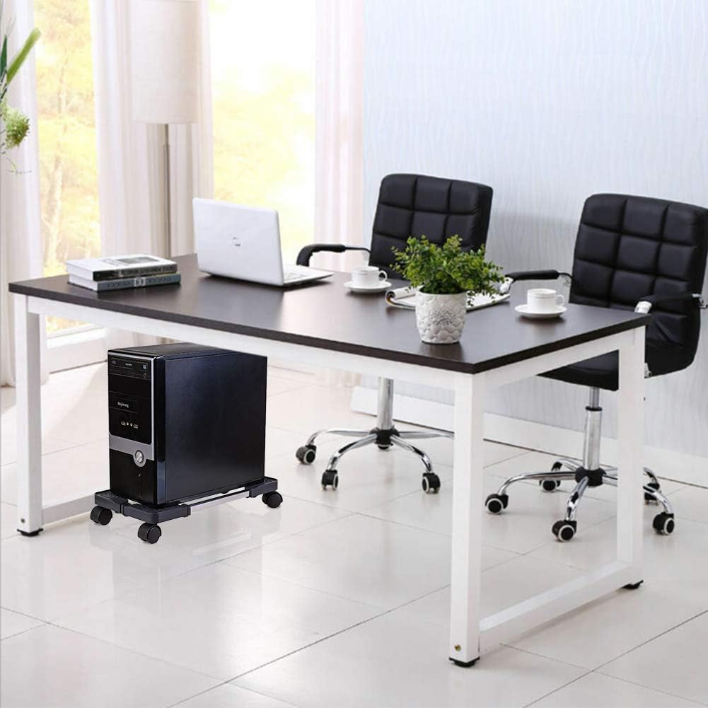 Liitrton Mobile CPU Stand Adjustable Computer Tower Stand with 4 Caster Wheels Fits Most PC (Black) : Office Products