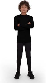PowerLayer Boys Base Layer Thermal Set Top & Tights Black 6-8 Years view 5