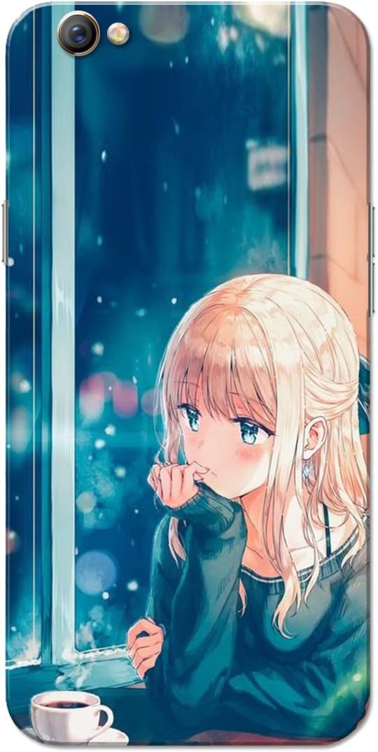 Caseria Anime Girl Coffee Evening Slim Fit Hard Case Cover for Oppo F3