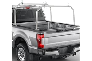 CIRONBOW Stainless Steel Pickup Rack with Adjustable Anchors, 2 Bars, 800LB Load-Capacity, Adjustable Length 65''-76'', Pipe OD 1.65Inch, Universal Roof Ladder Rack Fit for Kayak, Surfboard, Lumbe