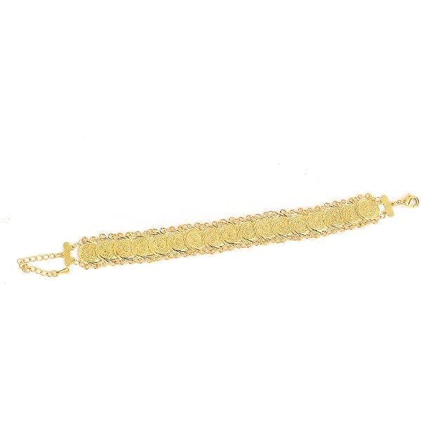 Money Coin Necklace Bracelet Set - 24K Gold Plated Islamic Arab Coin Jewelry, Brass, Gift Set