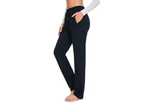 SEVEGO Women's Sweatpants Tall Cotton Yoga Lounge 30"/32"/34"/36" Casual Open Bottom Soft Workout Zipper Pocket Joggers