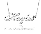 AOLO Haylee Heart Name Necklace Silver Stainless