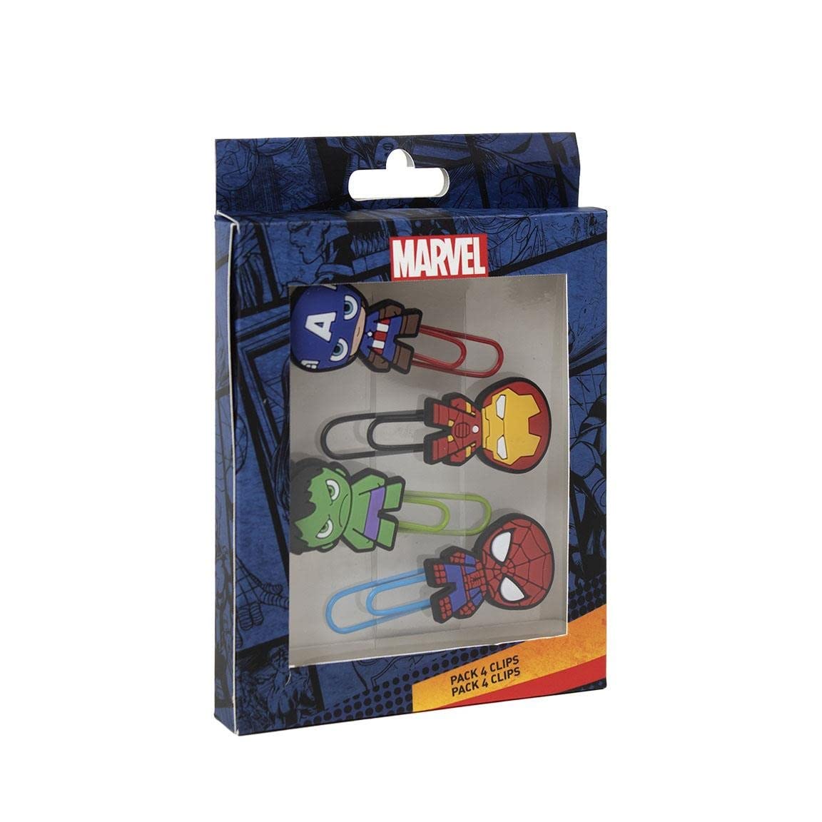 CERDÁ LIFE'S LITTLE MOMENTS - Pack of 4 Clips de The Avengers | Un Regalo Original de Papeleria para Fans Licencia Oficial - Marvel