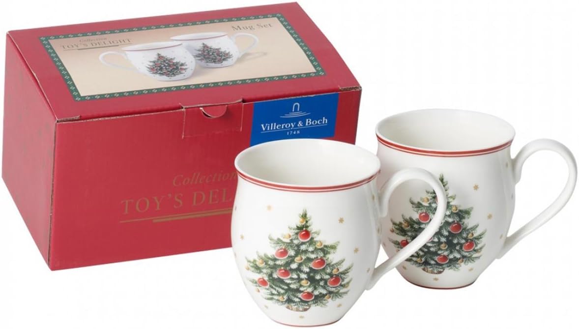 Villeroy & Boch, Toy's Delight Mug Christmas Tree 2-Piece Red and White, Dishwasher Safe, Microwave Safe, Christmas Mug