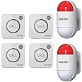 taoctee Strobe Siren Alarm Panic Alarm Buttons Strobe Siren Remote Alarm Sound & Light Security Alarm Warning Strobe Alarm System for Home, Bussiness(Battery Operated&USB Charging)