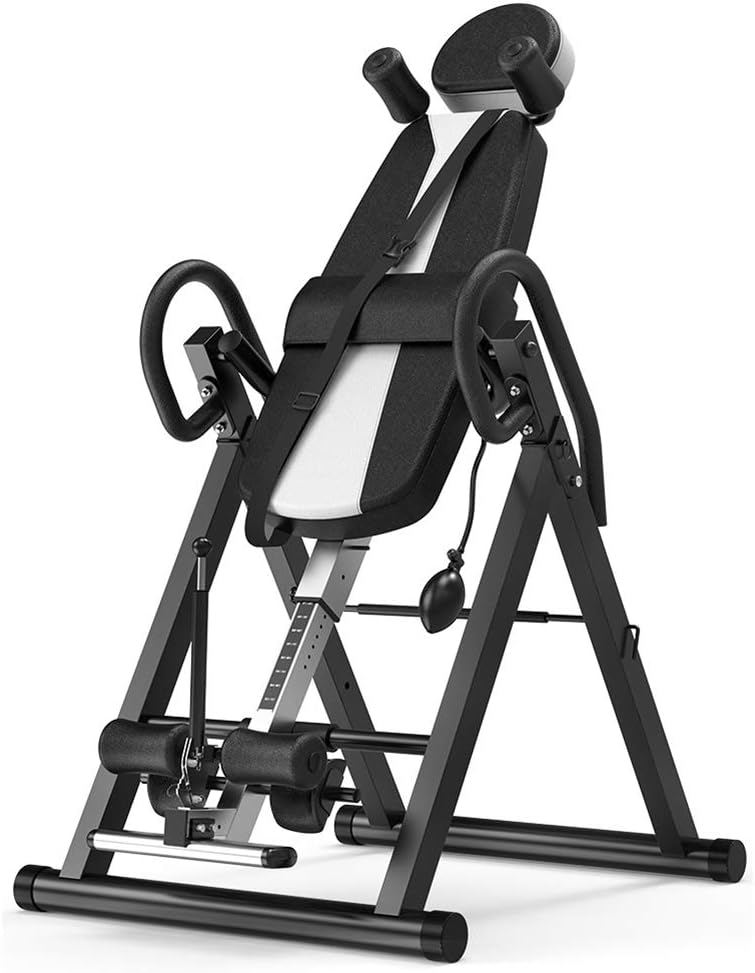 GYFHMY Safety Locking Inversion Table, Deluxe Easy to Reach Back Pain Relief Kit, Head Support, Heavy Duty Load 300 Lbs, Adjustable Body Upside Down for Home Use