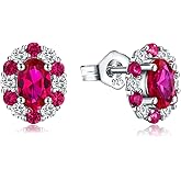 AGRULE Moissanite Stud Earrings for Men Women, 1.4-2.4ct 14K White Gold Plated Sterling Silver Post D Color VVS Heart/Princess/Round Cut Lab Created Diamond Earrings