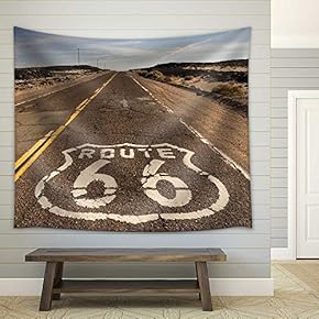 The Historic Route 66 Road Still Survives in The Southwest - Fabric Wall Tapestry Home Decor - 51x60 inches