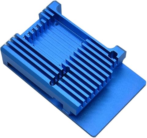 Wivarra para Raspberry Pi 4 4B Kit CNC Funda Protectora de Aluminio con Disipador TéRmico Ventilador Dual para Raspberry Pi 4 Modelo B (Azul)