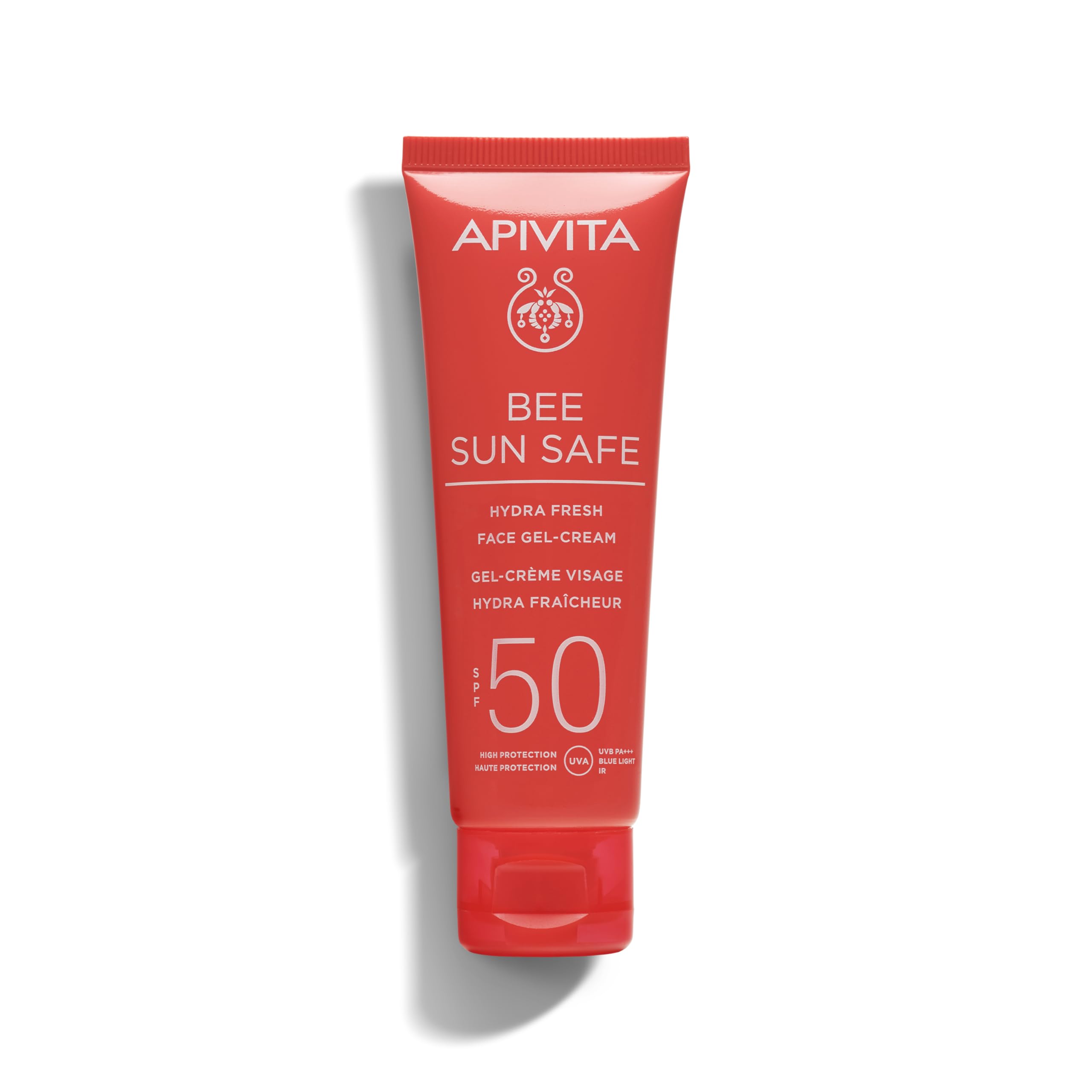 Apivita Bee Sun Safe Hydra Fresh Face Gel Cream SPF 50 50ml - A Non Greasy Moisturizing Sun Cream with Propolis, Marine Algae & Hyaluronic Acid - UV Protection, IR & Blue Light Protection