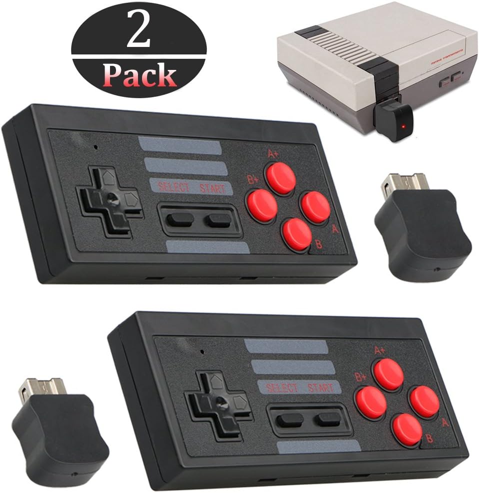 Wireless Game Controller for NES Classic Edition, NiceCo 2.4G No-Wired Gamepad Joypad with Receiver for NES Classic Gaming System Console (Black): Computers & Accessories
