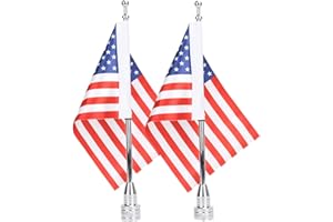 GDCREESTAR 2 Kit of American Flag USA and Motorcycle Flag Pole Mount For Harley Honda Goldwing CB VTX CBR Yamaha Fits 1/2" Round Luggage Rack