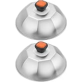ZBXFCSH Stainless Steel 9" Griddle Melting Cheese Dome Wok Lids- Commercial Grade Basting and Steaming Cover- Best fit for Blackstone Flat Top Grills, 0.6mm Thickness-2 Domes
