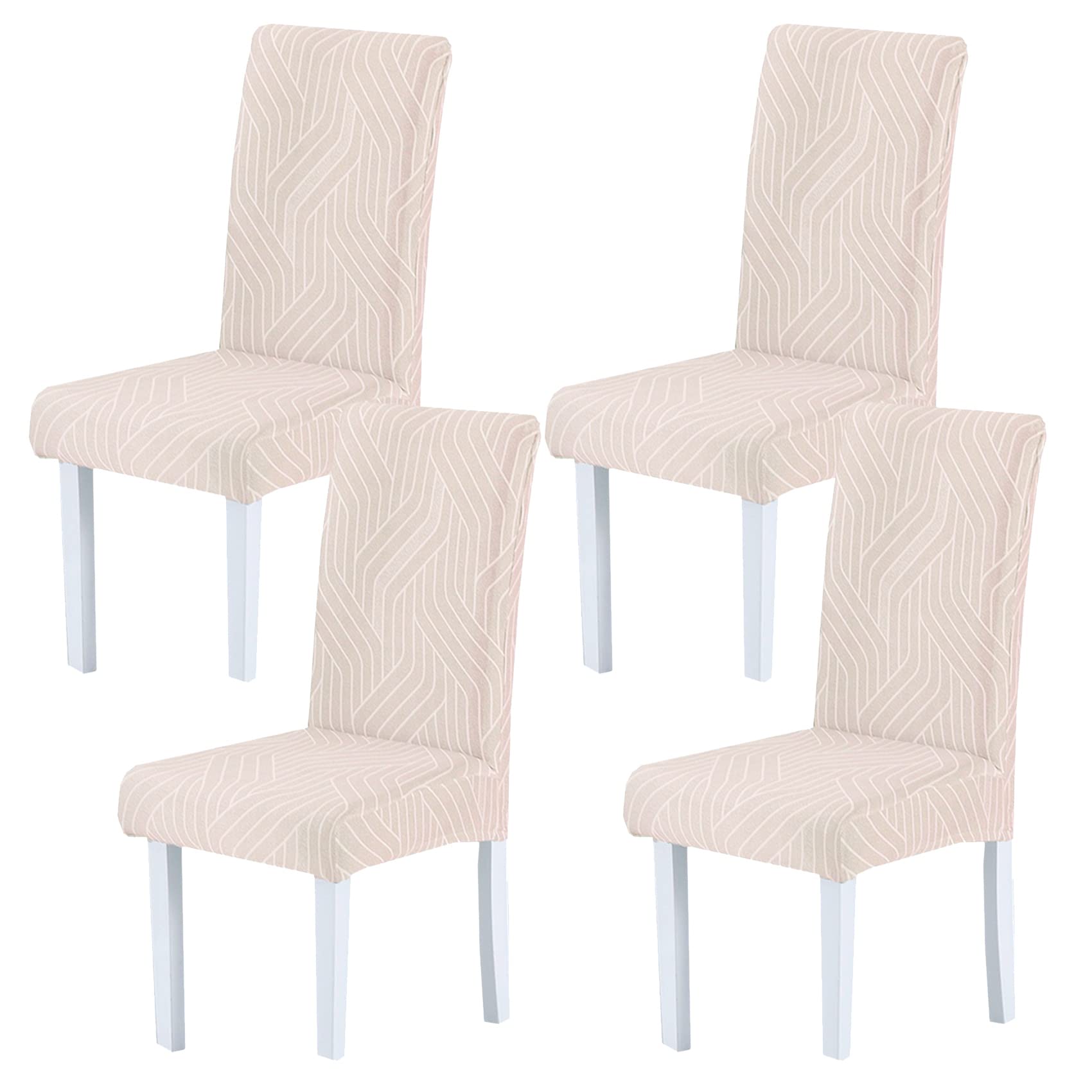 HZDHCLH Chair Covers Slipcovers 4/6 PCs Stretch Removable Washable Short Dining Chair Protector Cover Seat for Hotel,Dining Room,Ceremony （Ash streak,4 PCS）