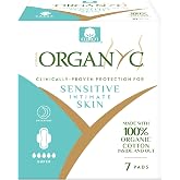 Organyc New Version of 100% Certified Organic Cotton Overnight Feminine Pads, Heaviest Flow, Super Absorbency 2.0, 7 Count