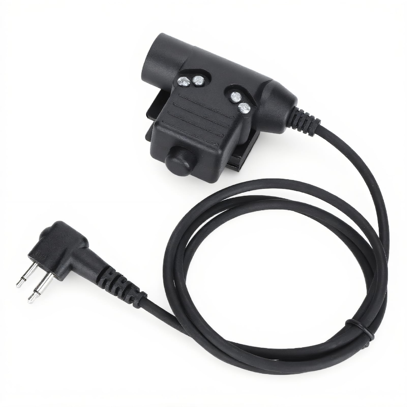 Cuifati U94 PTT Universal Walkie-talkie Adapter, 2 Pin 7.1mm Headset System Adapter, Push to Talk for Two Way Radios, Black