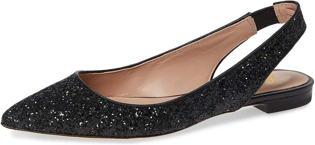 Amazon Com Ydn Women Pointed Toe Slingback Ballet Flats Low Heel