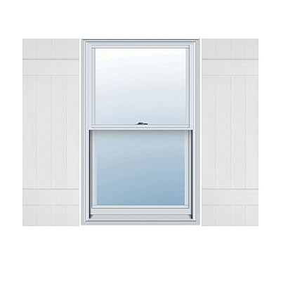 Ekena Millwork LJ4S14X03500WH Lifetime Vinyl Standard Shutter (Per Pair), 14"W x 35"H, White