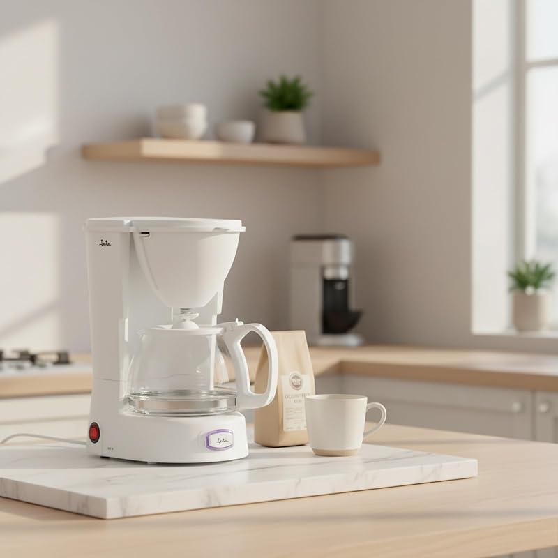 JECA1752 - Cafetera de Goteo Eléctrica 8 Tazas, Jarra de Cristal 750 ml, Filtro Permanente con Cuchara Dosificadora, Placa Calefactora, Apagado Automático, 650 W