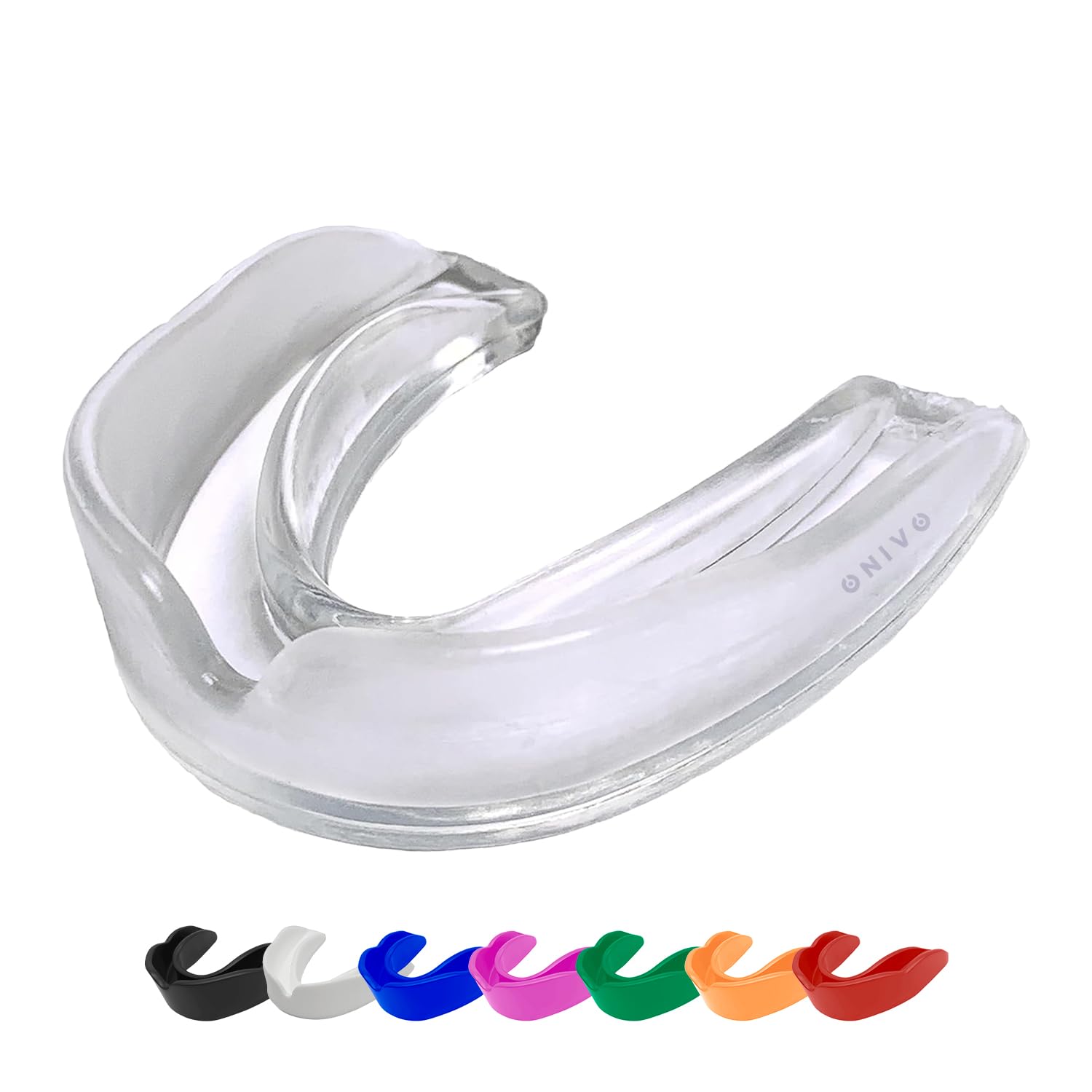 ONIVO Mouth Guard for Men and Kids 12+, Durable Gum Shield for Boxing, MMA, Rugby, Hockey Martial Arts, Judo, Karate and Other Sports (Transparent, Adult Above 11 Years)