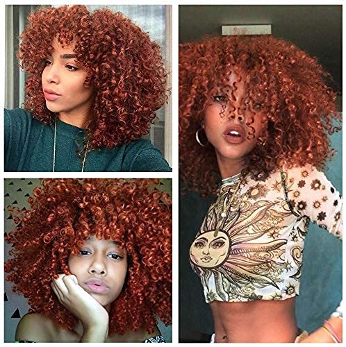 red afro wig curly