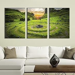 3 Panel Majestic Natural Landscape Triptych Series Sunset...