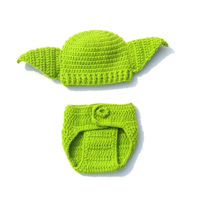 Aimasirm Crochet Star Wars Yoda Baby Hat Photography Prop Aimasirm Crochet Star Wars Yoda Baby Hat Photography Prop