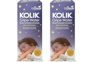 Dr. Chase Kolik Night-Time Gripe Water for Babies - Colic Relief with Calming Chamomile for Newborns & Infants - Baby Gas Relief for Stomach Discomfort & Hiccups - Alcohol-Free 5 fl. oz. (Pack of 2)