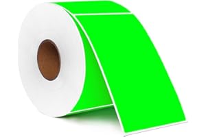 PARLAIM 3 X 5 Inch Rectangle Adhesive Color Coding Stickers,Square Inventory Label Stickers -500Per Dispenser Box (Fluorescent Green)