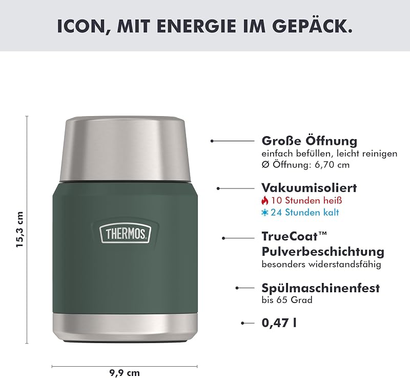 ICON Thermobehälter für Essen 0,47 l, 10 h heiß, forest mat — Foto 3 von 8