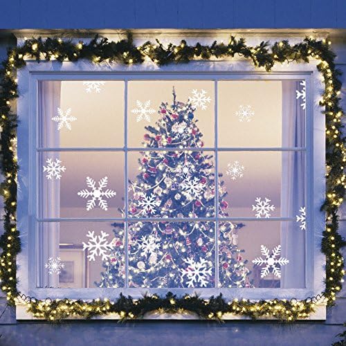 108 Pieces Snowflakes Window Clings, GOBIKE Winter Stickers, Snowflake Decorations of Window Decals - Fabulous Static PVC Stickers