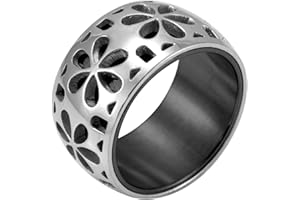555Jewelry Stainless Steel Daisy Flowers Full Bloom Memorable Band Ring