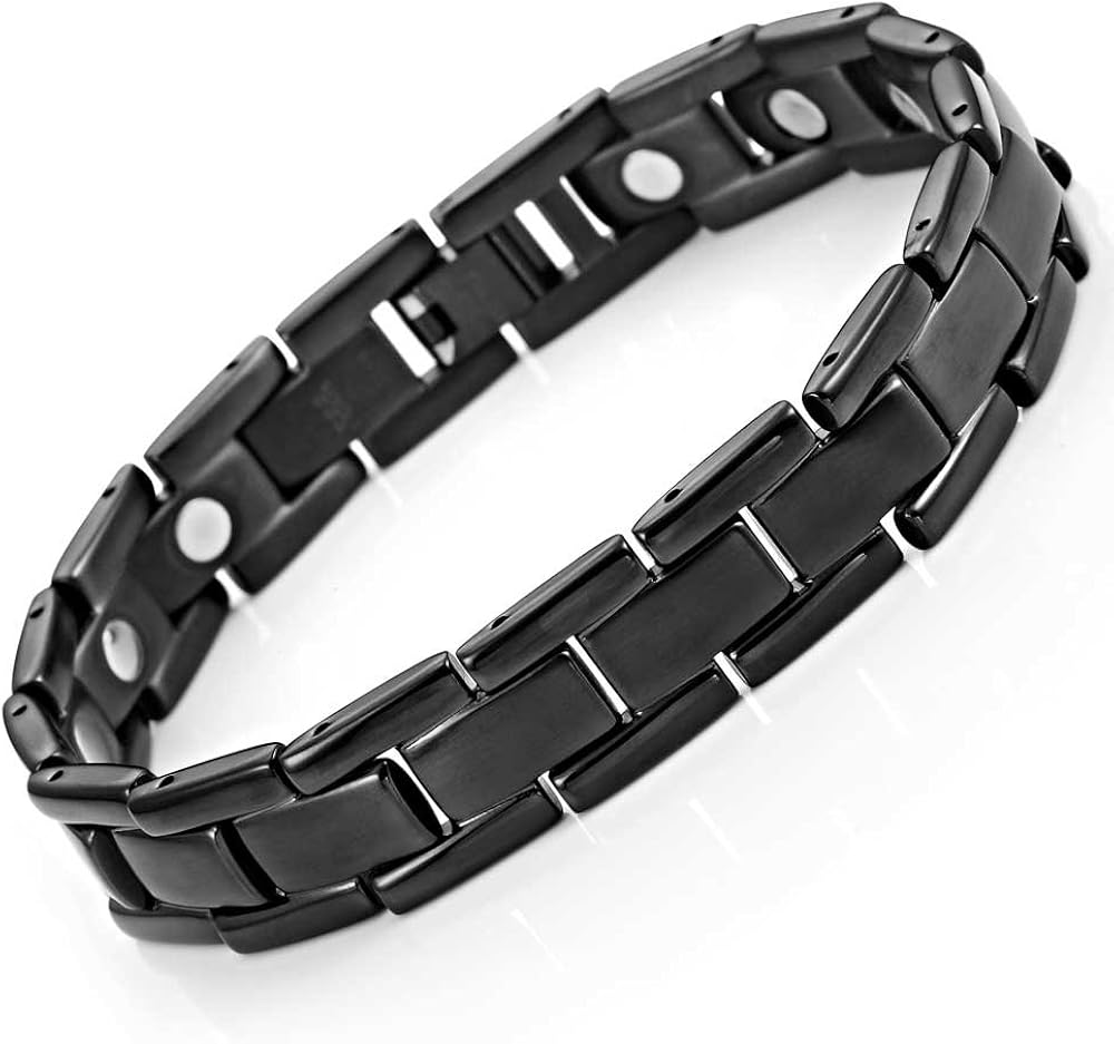 UrbanJewelry Elegant Mens Black Bracelet 316L Stainless Steel with