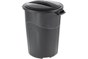 LOVINGSTAR 32 Gallon Heavy Duty Plastic Garbage Can, Included Click Lock Lid, Large Trash Can Sturdy Handles, Garage Trash Can, Indoor and Outdoor, Black