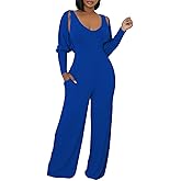 HANMAX Women's 2 Piece Outfits Long Sleeve Crop Cardigan Wide Leg Pants Jumpsuits Tracksuits Set