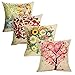 laime Throw Pillow Covers 18x18 inch Set of 4 Pillow Cases Natural Pattern Decorative Pillowcases Home Car Decorative Under The Tree
