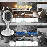 Misafes 720p HD Day Night Vision Mini Smart Wireless Wifi Indoor Home Security Surveillance Nanny Camera Two-Way Audio Motion Alerts Remote View Cam Easy Connection 304R White