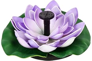 PILAVALOO Solar Water Fountain, Water Lily Solar Fountain for Bird Bath, Garden Decor Solar Fountain, Fountain Pump for Bird Bath Outside Pond and Backyard, 6 Nozzles