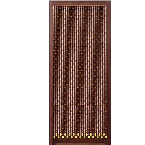 WENZHE 25 Strands Beaded Door Curtains for Doorways Wood Bead String Curtain for Room Dividers Amber Home Entrance Partition Hanging, Size Customizable (Size : 0.8x1.8m)