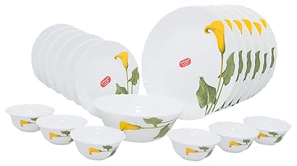 Diva Round Amber Lily Dinner Set 19 -Pcs Serving Set