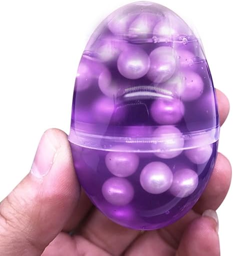Amazon Co Jp Creazy Pearl Mud Eggカラフルソフトslimeスライムstress Relief Toy Sludge Toys パープル ホーム キッチン