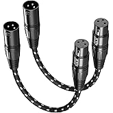 VANDESAIL Short XLR Cables, Microphone Cable 6 Inch(0.5 feet) 2 Pack,Nylon Braided XLR Male to Female Balanced Microphone Cab